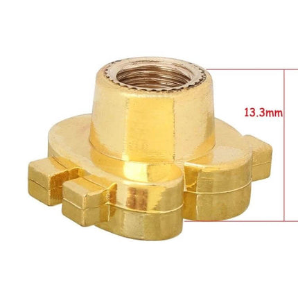 8mm Universal Dollar Style Tire Valve Caps For Cars - gold dollar-style brass valve cap protecting valve stems, 13.3mm measurement visible