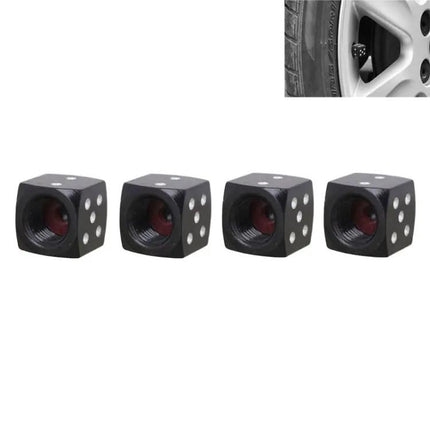 Universal 8mm Aluminium Tire Valve Caps Pack Of 4 For Cars