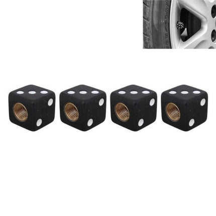 Universal 8mm Tire Valve Caps For Cars, Pack Of 4 Everyday Use - black dice-style valve caps set protecting valve cores from dust and moisture
