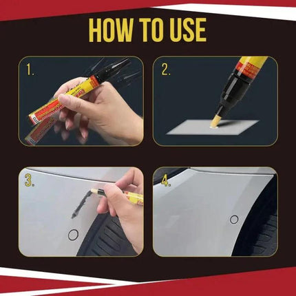 Essential Filler for Everyday Car Scratch Repairs at Home - step-by-step application showing pen filler applied to minor scratch and blended for quick at-home repair