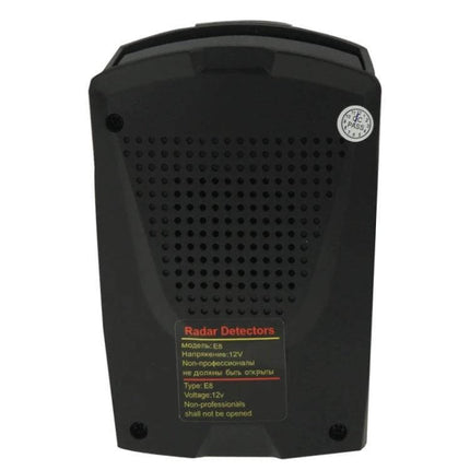 E8 GPS Radar Detector for Speed Camera and Limit Alerts black compact dashboard unit with speaker grille