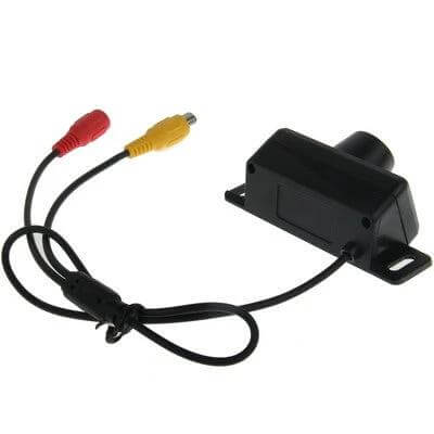 Waterproof Infrared Night Vision Rear View Camera for Cars compact black backup camera with RCA cables, waterproof housing and night vision