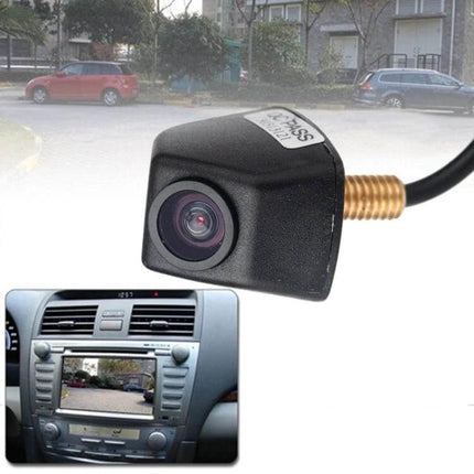 Waterproof Car Rear View Camera for Secure Backup Parking Use compact waterproof camera with wide-angle lens shown with in-dash monitor view