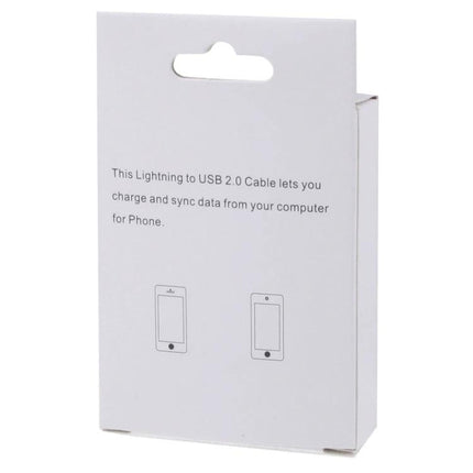 Set of 50 Carton Boxes for 8-Pin USB Data Cable Packaging white retail box showing printed instructions and phone icons