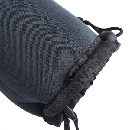 Neoprene Carrying Bag for SLR Camera Lenses with Carabiner, 8x10cm - black neoprene lens pouch with drawstring closure for travel protection