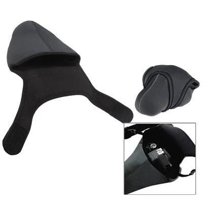 Neoprene Reversible Sleeve for Zoom SLR Cameras in Black and Gray, Size 180x60mm - slim protective neoprene camera sleeve