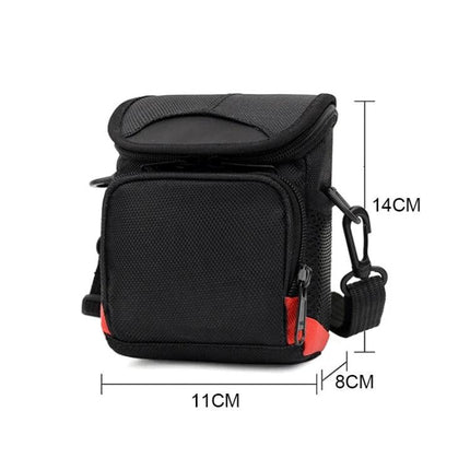 Universal Black Cloth Camera Bag with Strap for Mini Cameras, compact protective black cloth camera case with front pocket and shoulder strap