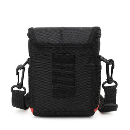 Universal Black Cloth Camera Bag with Strap for Mini Cameras - compact protective black cloth case with adjustable strap for travel and daily use
