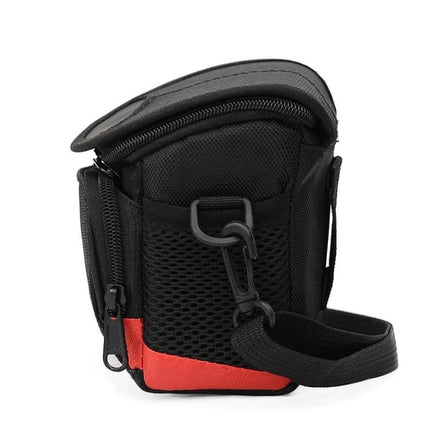 Universal Black Cloth Camera Bag with Strap for Mini Cameras - compact black fabric camera pouch with strap and clip