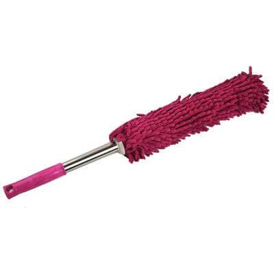 Car Cleaning Brush with Ergonomic Design for Easy Car Care — pink microfiber duster for dashboard, seats, hard-to-reach areas