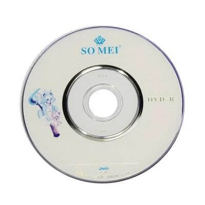 Compact 8cm Blank Mini DVD-R Discs for Short Video Recording, 10-Pack - single silver mini DVD-R disc with brand logo
