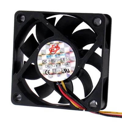 Quiet 60mm 3-Pin Cooling Fan for PC Ventilation and Heat Control - compact quiet black plastic fan for small form-factor PCs