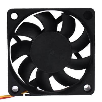 Quiet 60mm 3-Pin Cooling Fan for PC Ventilation and Heat Control - Compact low-noise black plastic PC cooling fan for small form-factor cases