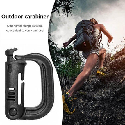 Plastic Portable Carabiner 4 Pack For Camping And Travel Light Grey - lightweight plastic carabiner attached to backpack for hiking and outdoor gear
