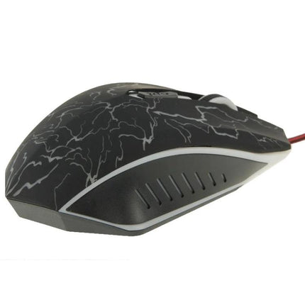 Ergonomic Wired Optical Gaming Mouse for Computers and Laptops black patterned compact wired mouse for desktop and laptop use