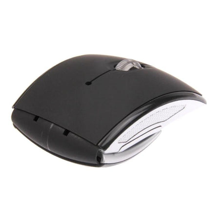 Practical Folding Wireless Optical Mouse for Portable Computing Needs – compact black foldable wireless mouse for travel and laptop use
