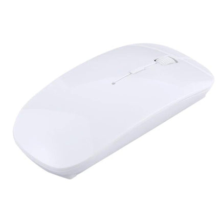 Wireless Optical Mouse for Everyday Computing Use - slim white 2.4GHz wireless optical mouse with scroll wheel for office, browsing, casual gaming