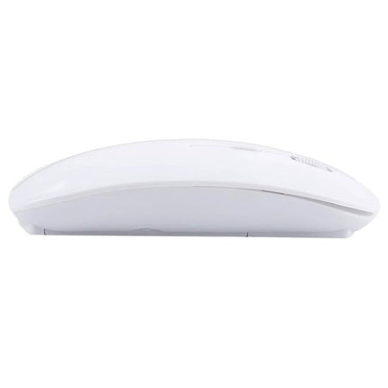 Wireless Optical Mouse for Everyday Computing Use - slim white 2.4GHz wireless optical mouse, ergonomic design for office, browsing, casual gaming