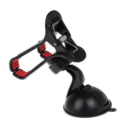 Universal 360 Degree Car Phone Holder For Smartphones And GPS Devices - black suction cup mount with 360° rotating clamp
