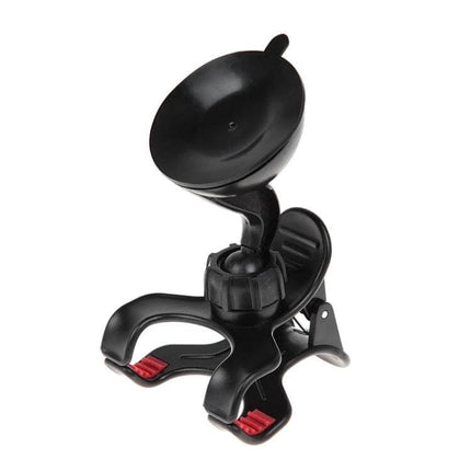 Universal 360 Degree Car Phone Holder For Smartphones And GPS Devices mounted on car windshield with adjustable clamp and suction base