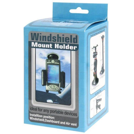 Suction Cup Car Phone Holder For Phones Up To 5.1–10.5 Cm Wide - windshield mount holder with adjustable grip and one-handed release