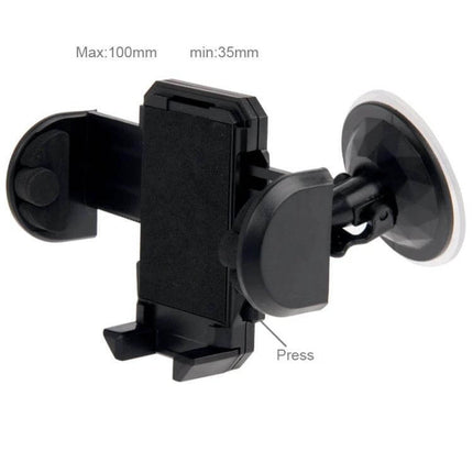 Desktop Smartphone Stand With Adjustable Clamp Arms For Various Phones - black adjustable clamp desk mount with suction cup, holds phones 35-100mm