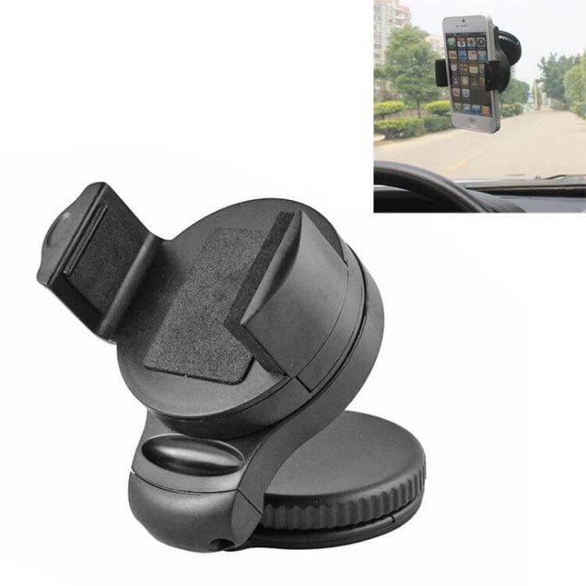 Windshield Mount Holder for Smartphones Up to 75mm Wide - black suction cup car phone holder for GPS and hands-free use