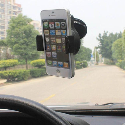 Windshield Mount Holder for Smartphones Up to 75mm Wide securely holding smartphone on car windshield for GPS and hands-free use