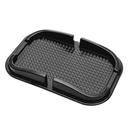 Universal Car Phone Holder With Washable Anti-Slip Pad on car dashboard holding phone and keys, black non-slip washable dashboard tray