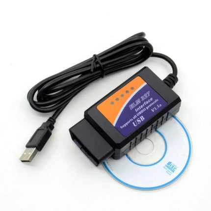 Compact tool for home car maintenance and vehicle checks USB OBD2 diagnostic adapter with cable and software CD