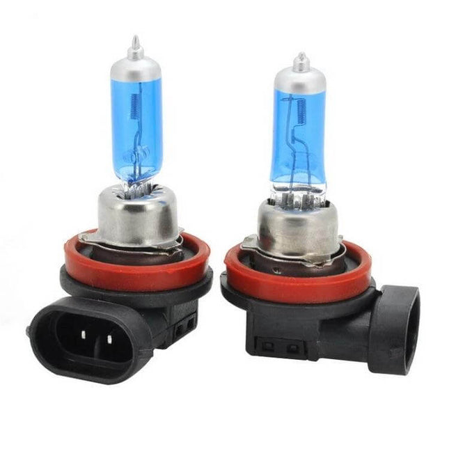 H11 Halogen Car Headlight Bulbs 2 Pack White Light - 12V 100W H11 connector halogen bulbs for brighter nighttime driving