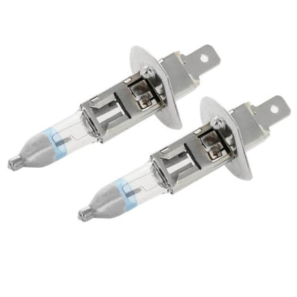 Two Pack Warm White H1 Car Headlight Bulbs for Easy Replacement - 4300K Xenon-style H1 direct replacement pair
