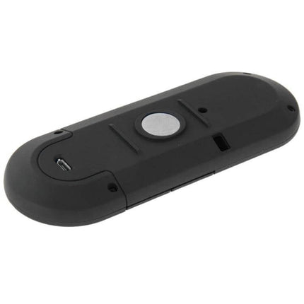 Bluetooth Hands Free Transmitter For Car Music And Calls compact black in-car Bluetooth transmitter for calls and music, easy-install, dual-phone support