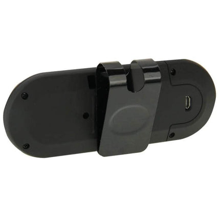 Bluetooth Hands Free Transmitter For Car Music And Calls compact black clip-on unit for hands-free calls and music in vehicle