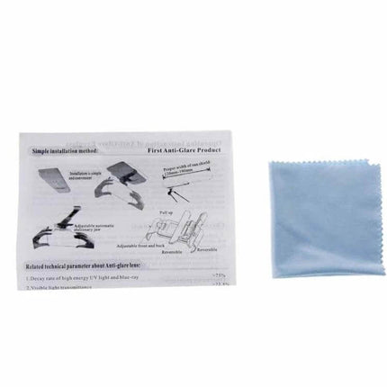 2-In-1 Car Sun Visor Mirror Anti-Glare for Day and Night Driving - kit with installation guide and cleaning cloth, 32 x 14 cm adjustable visors