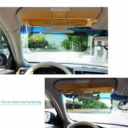 2-In-1 Car Sun Visor Mirror Anti-Glare for Day and Night Driving – adjustable 32 x 14 cm dual-visor reduces daytime sun and nighttime glare