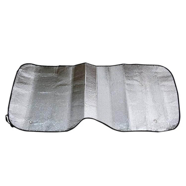 Foldable Car Windshield Sun Shade Keeps Car Cooler 125 By 60 Cm - reflective foldable sunscreen foil for most passenger cars, protects interior from UV