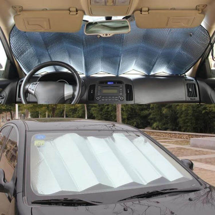 Foldable Car Windshield Sun Shade Keeps Car Cooler 125 By 60 Cm - reflective foldable sunshade protecting interior and reducing heat