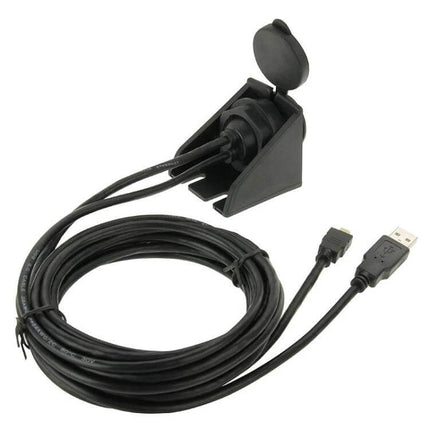 USB and Micro HDMI to USB and HDMI Car Dash Cable 2m black extension with panel mount and connectors