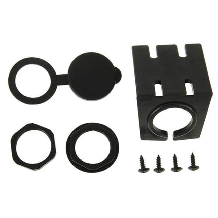 USB and Micro HDMI to USB and HDMI Car Dash Cable 2m - black mounting kit with grommet caps, bracket, nuts and screws for Dash extension