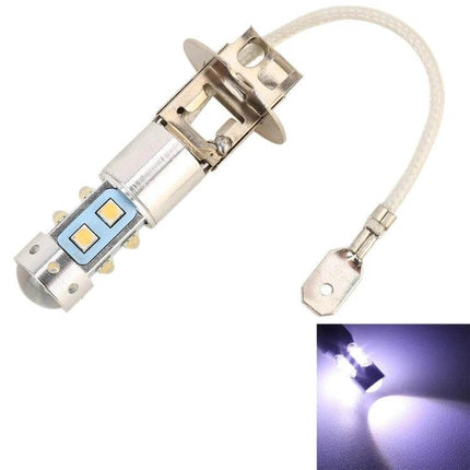 Car Fog Light, Bright White Beam For Clear Night Driving - LED bulb with braided connector for fog and auxiliary exterior lighting