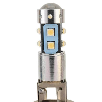 Car Fog Light, Bright White Beam For Clear Night Driving - LED bulb close-up showing multiple SMD chips and metal base for easy installation