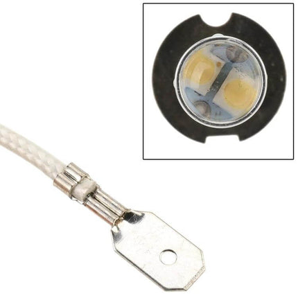 Car Fog Light, Bright White Beam For Clear Night Driving - LED bulb close-up with wire and terminal for fog light installation