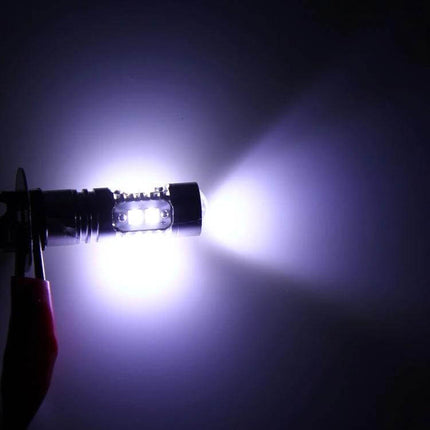 Car Fog Light, Bright White Beam For Clear Night Driving LED bulb glowing with bright white beam for fog and low-light visibility