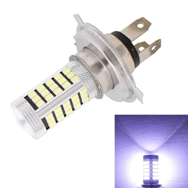 H4 Car Fog Light Pair 6500K White 12V DC For Street Driving - LED H4 bulb pair showing 6500K white output and standard 12V connector