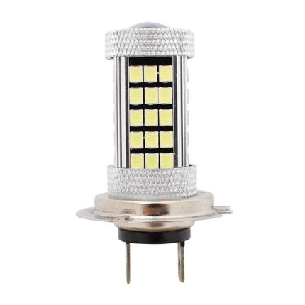 H7 LED Fog Light Pair For Cars, 6500K White, DC12V - chrome H7 LED bulb with multiple 6500K LEDs for plug-and-play fog light replacement