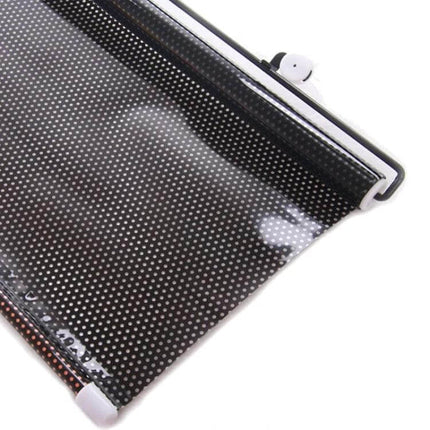 Retractable Sun Shade for Car Back Windshield, 125cm x 45cm - black retractable mesh sunshade with suction cups to reduce glare and cabin heat