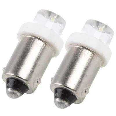 BA9S 1W LED Car Signal Light Bulb 8mm For Daily Use - pair of 1W BA9S LED signal bulbs for 12V cars, motorcycles, low power, high-brightness, long-life