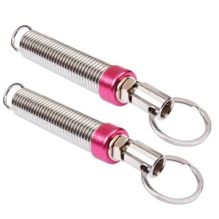 Adjustable Car Trunk Lid Lifting Spring Device For Easy Access - pair of stainless steel adjustable trunk lift springs with pink collars and keyring ends