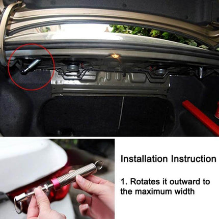 Adjustable Car Trunk Lid Lifting Spring Device For Easy Access installed under trunk lid showing retrofit spring and installation step